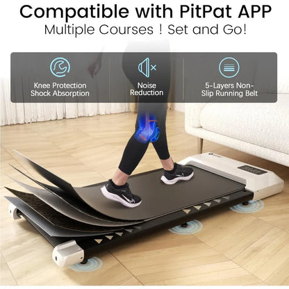 Walking Pad 2 in 1 under Desk Treadmill, 2.5HP Low Noise Walking Pad Running Jogging Machine with Remote Control for Home Office