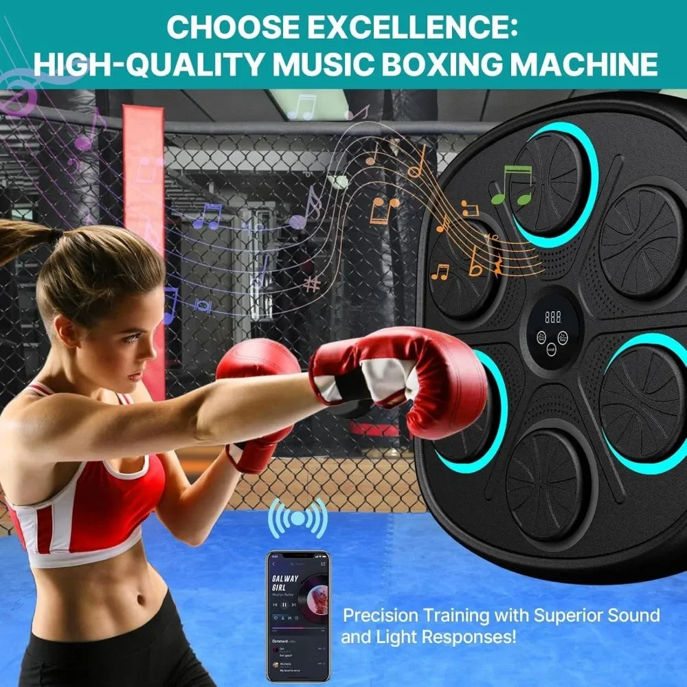 Smart Music Boxing Machine: Home Wall-Mounted Training Gear - Bluetooth Interactive Fun - Fitness and Reflex Improvement Boxing